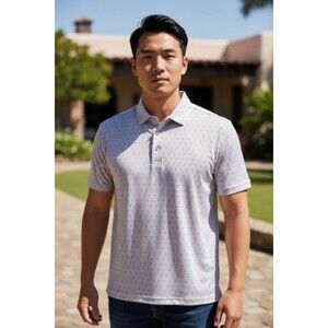 NWOT Mizzen + Main Versa Polo Mens M Tee Rose Floral Print Moisture Wicking